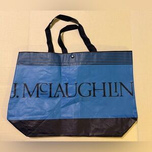 J. McLaughlin Eco Reusable Two Tone Large Nylon Tote w Snap Closure